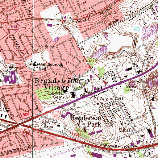 Topographic Map of King of Prussia Post Office, PA