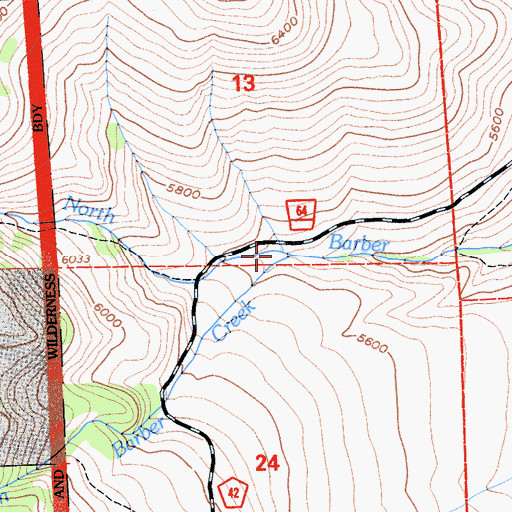 Topographic Map of South Barber Creek, CA