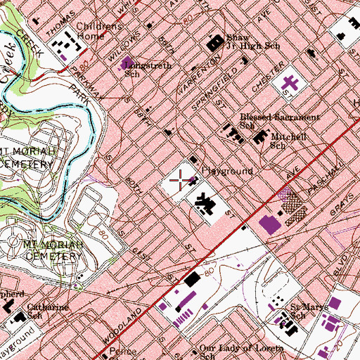 Topographic Map of Kingsessing Playground, PA