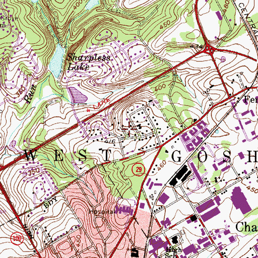 Topographic Map of Kirby Woods, PA