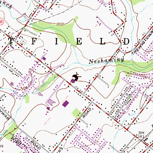 Topographic Map of Kulp Elementary School, PA