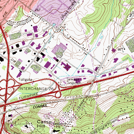 Topographic Map of Lakeside School for Girls, PA
