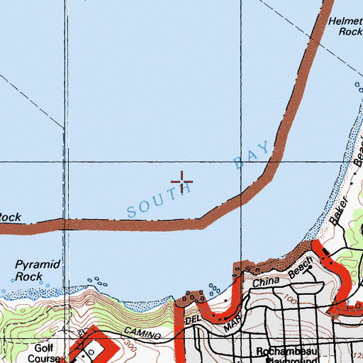 Topographic Map of South Bay, CA