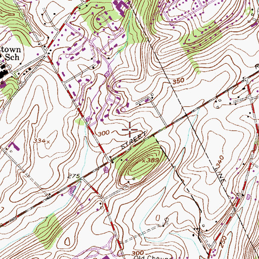 Topographic Map of Land Grant Farms, PA