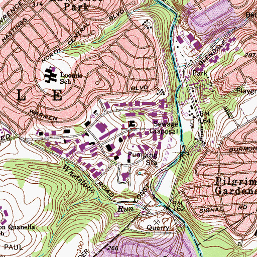 Topographic Map of Lawrence Park Industrial Park, PA