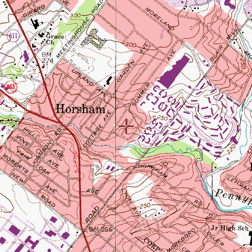 Topographic Map of Leary Trace Park, PA