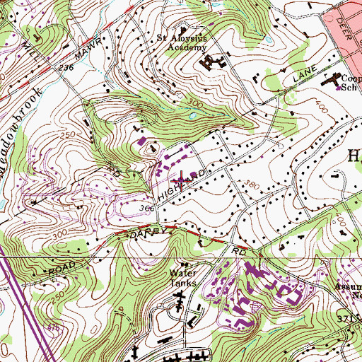 Topographic Map of Saint John Neuman Catholic Church, PA