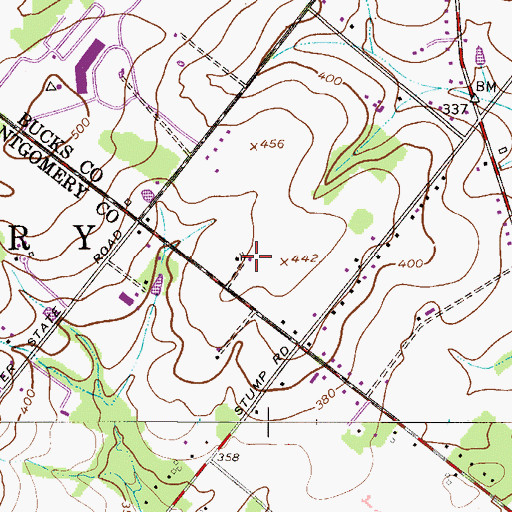 Topographic Map of Saint John Neumann Cemetery, PA