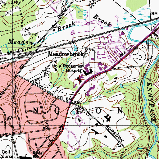 Topographic Map of Saint Josephs Manor Hospital, PA