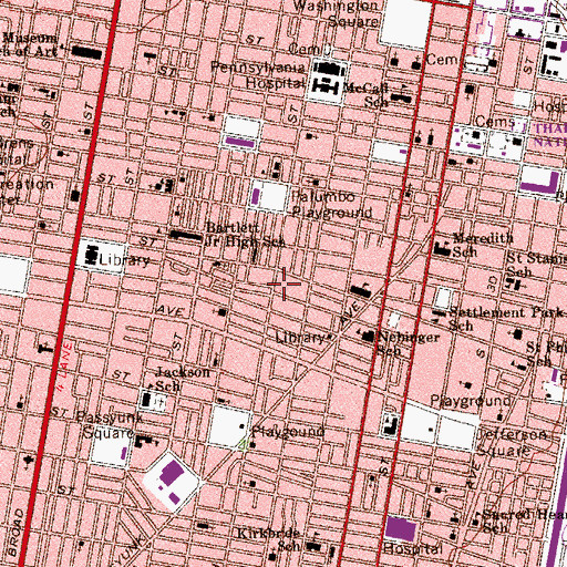 Topographic Map of Saint Mary Magdalen De Pazzi Shopping Center, PA