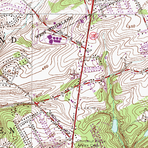 Topographic Map of Saint Matthews Assembly of God Church, PA