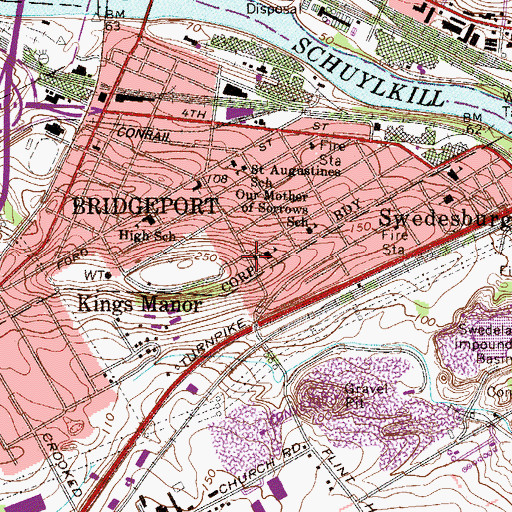 Topographic Map of Saint Peter and Paul Greek Catholic Church, PA