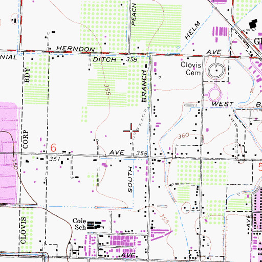 Topographic Map of South Branch Helm Colonial Ditch, CA