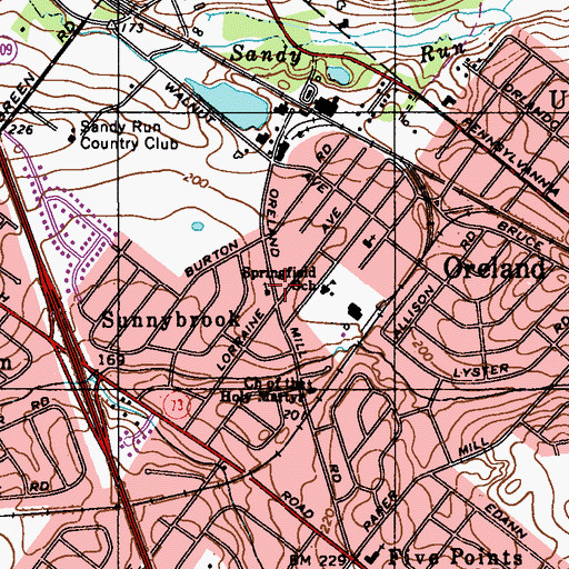 Topographic Map of Saint Phillip Episcopal Church, PA