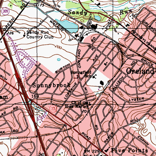Topographic Map of Saint Phillip In Field Church, PA