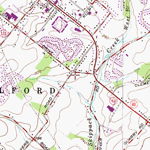 Topographic Map of Salford Pond, PA