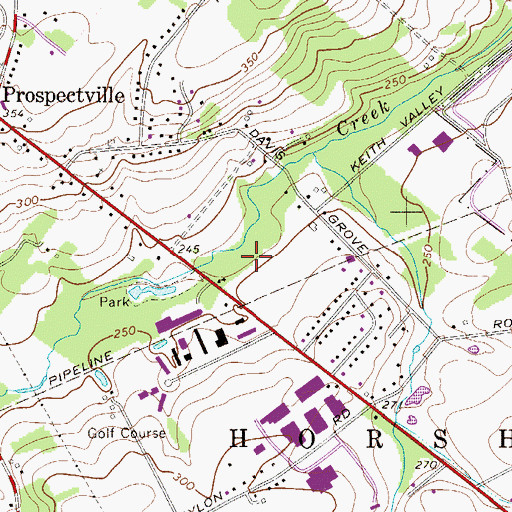 Topographic Map of Samuel Carpenter Park, PA