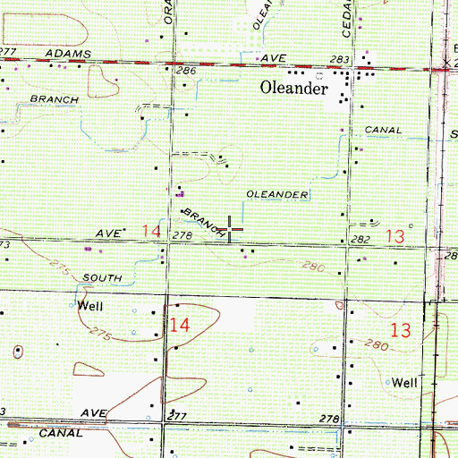 Topographic Map of South Branch Oleander Canal, CA