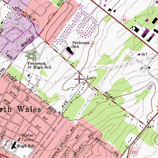 Topographic Map of Sanctuary Methodist Church, PA