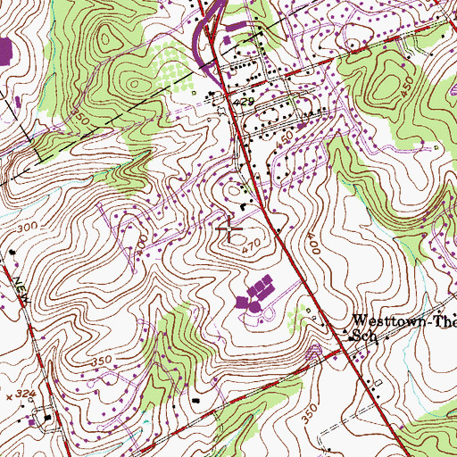 Topographic Map of Sarah W Starkweather Elementary School, PA
