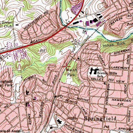 Topographic Map of Scenic Road Station, PA