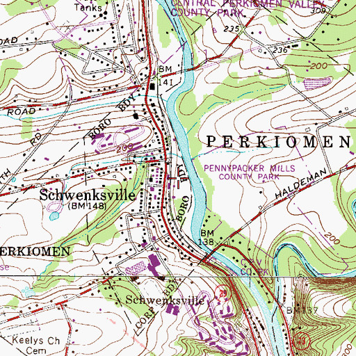Topographic Map of Schwenksville Fire Company - Station 73, PA