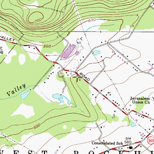 Topographic Map of Sellersville Company 87 Fire Station, PA