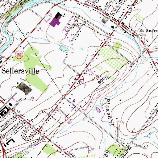 Topographic Map of Selsie Village, PA