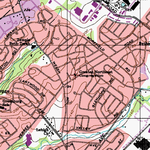 Topographic Map of Shaare Shamayim-Beth Judah, PA