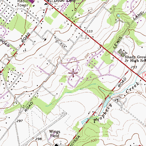 Topographic Map of Shady Grove Manor, PA