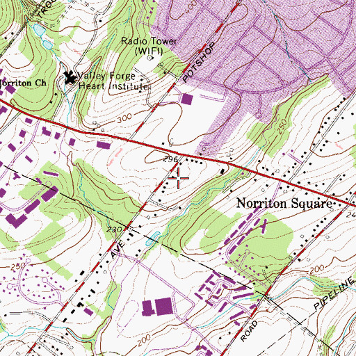 Topographic Map of Sheffield Village, PA