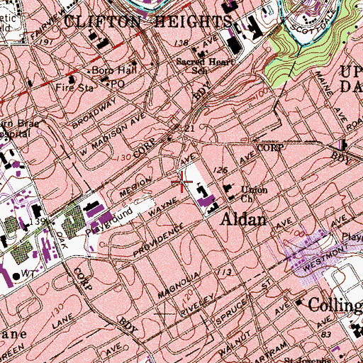 Topographic Map of Shisler Avenue Station, PA