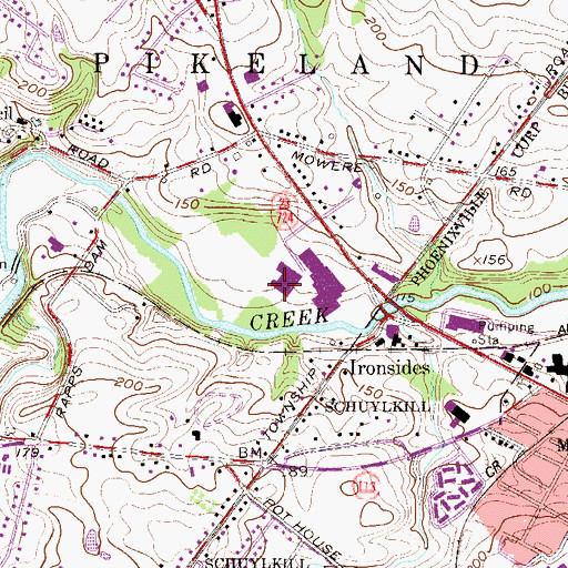 Topographic Map of Shoppes at Valley Forge Shopping Center, PA