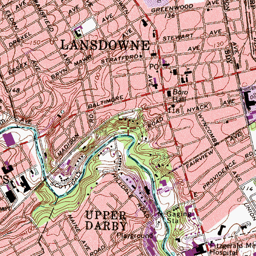 Topographic Map of Shrialey Park, PA