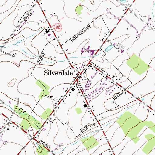 Topographic Map of Silverdale Volunteer Fire Company Station 59, PA