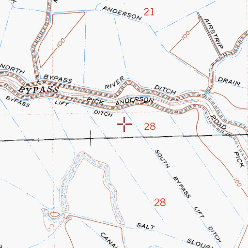 Topographic Map of South Bypass Lift Ditch, CA