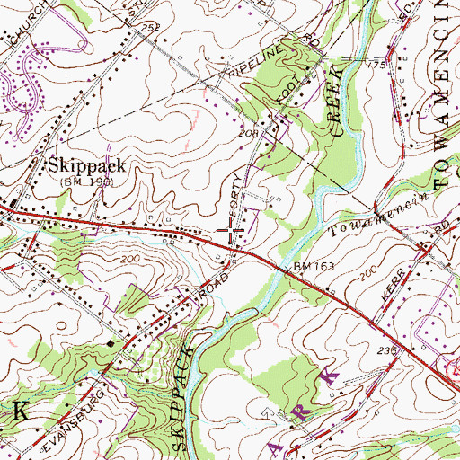 Topographic Map of Skippack Post Office, PA