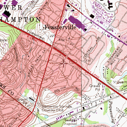 Topographic Map of Somerton Estate, PA