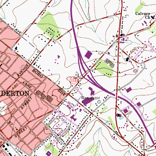 Topographic Map of Souderton Square Shopping Center, PA