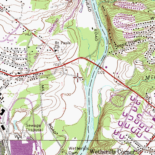 Topographic Map of Oaks Corporate Center, PA