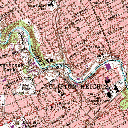 Topographic Map of Oakview Station, PA