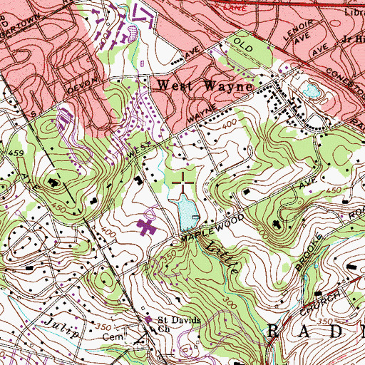 Topographic Map of Odorisio Park, PA