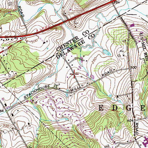 Topographic Map of Okehocking Hills, PA
