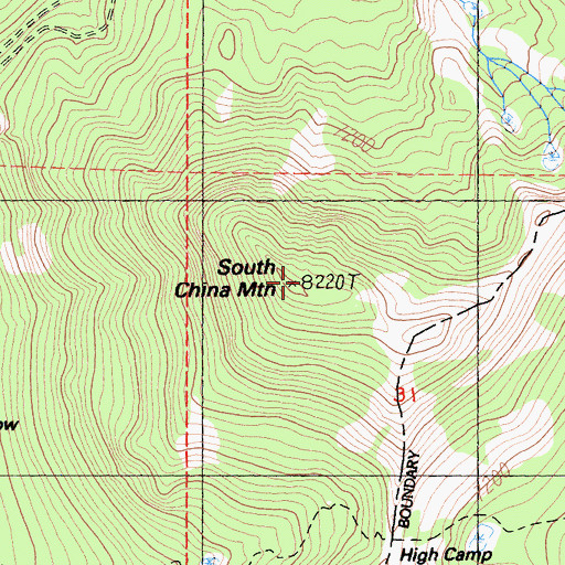 Topographic Map of South China Mountain, CA