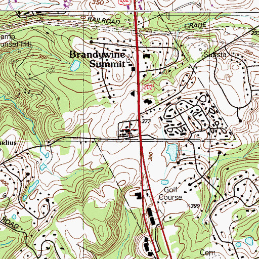 Topographic Map of Old Ridge Village Shopping Center, PA