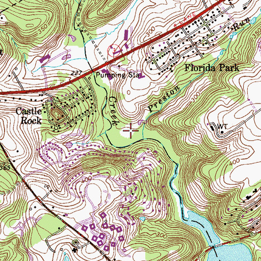 Topographic Map of Olde Masters Golf Course, PA