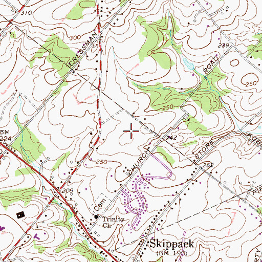 Topographic Map of Olde Village, PA