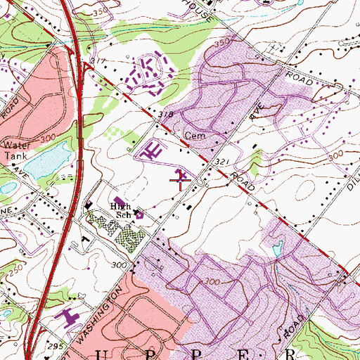 Topographic Map of Open Door Christian Academy, PA