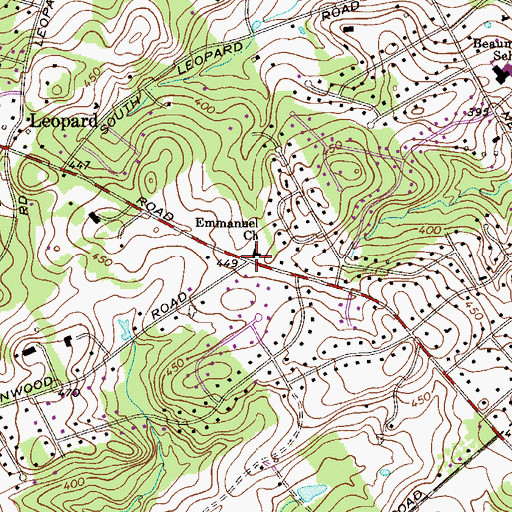 Topographic Map of Or Shalom, PA