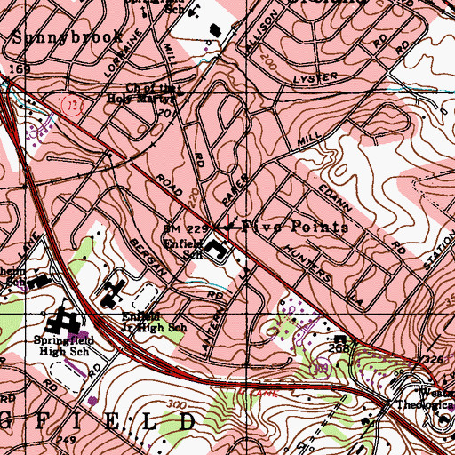 Topographic Map of Oreland Presbyterian Church, PA